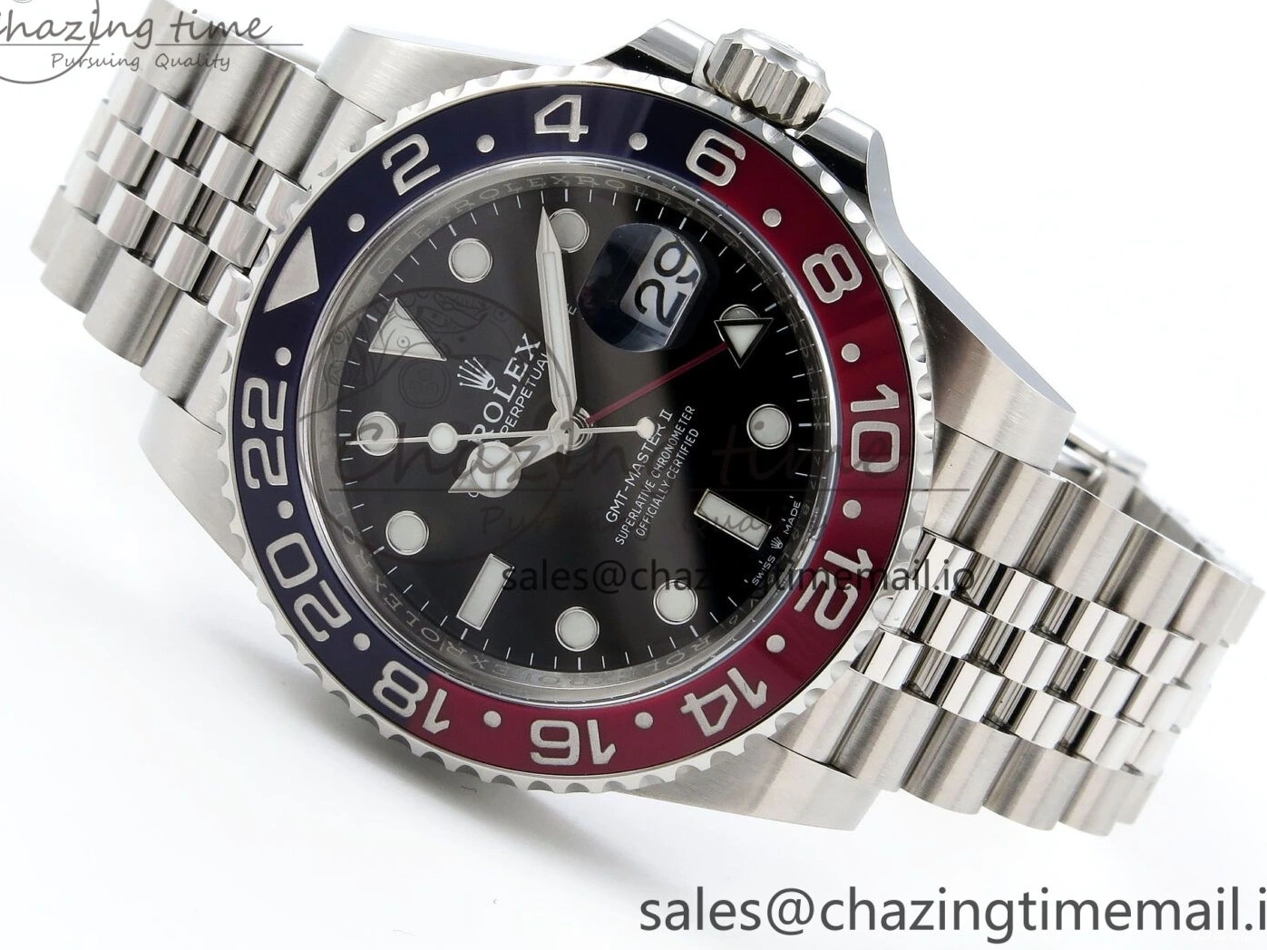 0118 SportInspired GMT-Master II 126710 BLRO Blue Red Ceramic Clean Factory Best Edition on Jubilee Bracelet DD3285 CHS V 1540